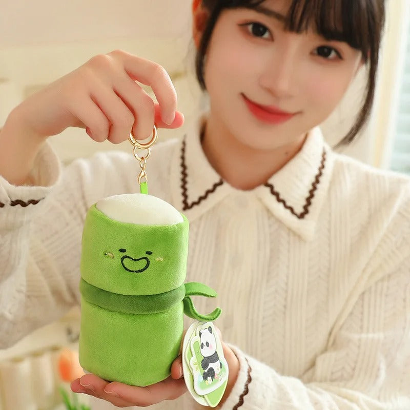Mini Bamboo Panda Plush Pendant – Cute 10cm Bag Charm