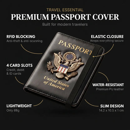 RFID Passport Cover — Premium Leather Travel Case