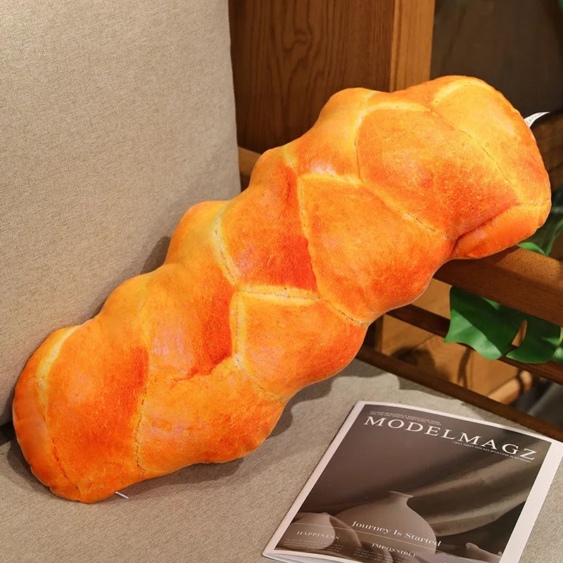 Bread Plush Pillow – Baguette, Croissant & Hotdog Styles